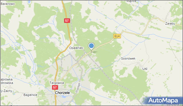 mapa L. Chorzele, L. Chorzele na mapie Targeo